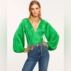 Ramy Brooke Joni Puff Sleeve Blouse NWT